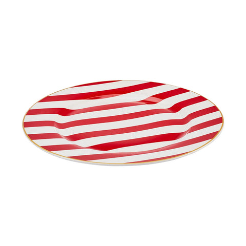 Karaca serveerbord, rood gestreept 27 cm