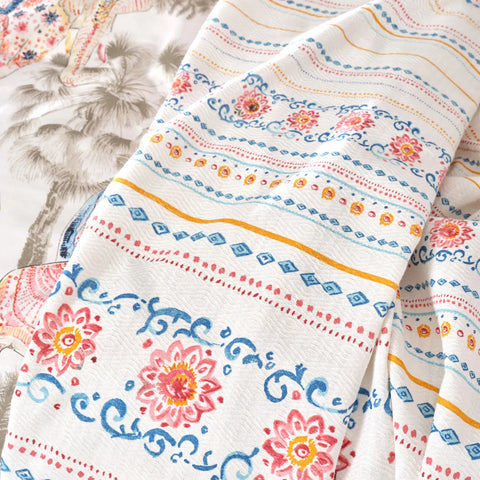 Karaca Home Nepalroze - set met tweepersoons dekbedovertrek en piqué van 100% katoen, met cadeau