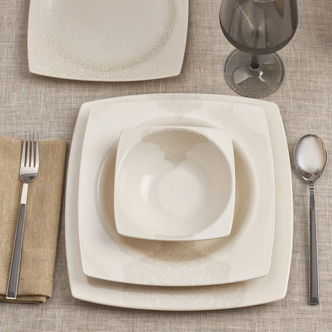 KARACA FLAVA 24 PARÇA 6 KİŞİLİK CREAMBONE YEMEK TAKIMI