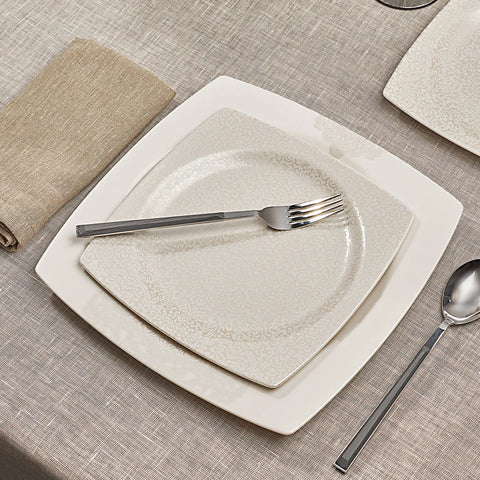 KARACA FLAVA 24 PARÇA 6 KİŞİLİK CREAMBONE YEMEK TAKIMI