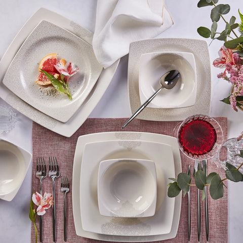 KARACA FLAVA 24 PARÇA 6 KİŞİLİK CREAMBONE YEMEK TAKIMI