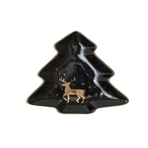 Karaca New Year Tree, decoratief bord in kerstboomvorm 17 cm