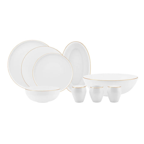Karaca Marcelo Gold Breakfast Set for 6 People - 26-Piece Dinnerware Set with Plates and Bowls, New Generation Bones, Round Dinnerware Set and White Gold Dinner Set Karaca Marcelo Gold Breakfast Set for 6 People - 26-Piece Dinnerware Set with Plates and Bowls, New Generation Bones, Round Dinnerware Set and White Gold Dinner Set
