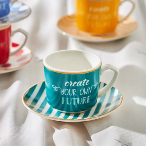 Karaca Luck koffiekopset voor 6 personen, 80 ml