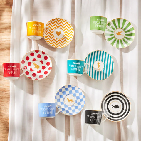 Karaca Luck koffiekopset voor 6 personen, 80 ml