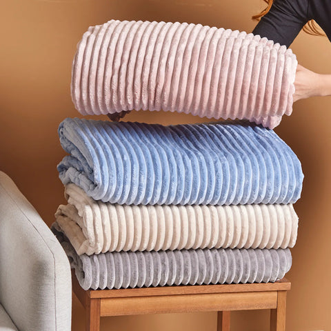 Karaca Ruby Stripe Wellsoft Eenpersoons Deken, Blauw