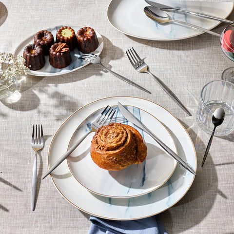 Joyfair Bestekset voor 6 personen, 36-delige roestvrijstalen bestekset met steakmes, elegant eetbestek, met mes, vork, lepel, tafelbestek voor huis/feest/restaurant, vaatwasmachinebestendig en Joyfair Bestekset voor 6 personen, 36-delige roestvrijstalen bestekset met steakmes, elegant eetbestek, met mes, vork, lepel, tafelbestek voor huis/feest/restaurant, vaatwasmachinebestendig en