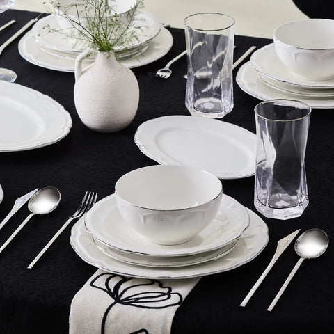 Karaca Tobias Platin 12 Persoons Servies, 56 Delig