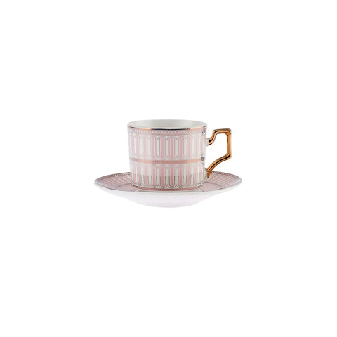 KARACA JOLLY PINK DOUBLE LINE 6 KŞLK KAHVE FİNCANI