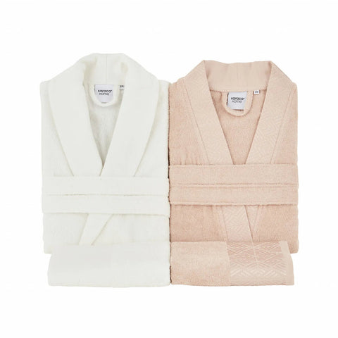 Karaca Home White Collection Lucia 4-Delige Familie Badkamerset Poeder-Donkerwit