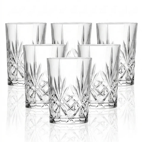 RCR Melodia 6-Piece Tumbler Glass Set, 250 ml, Transparent