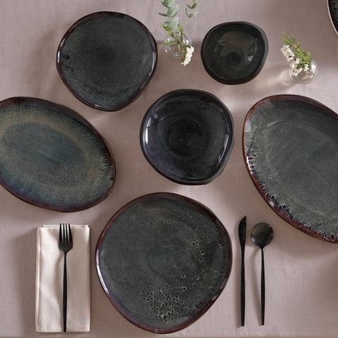 Karaca Earth Collection Galactic 55-delig tafelservice voor 12 personen – Zwart