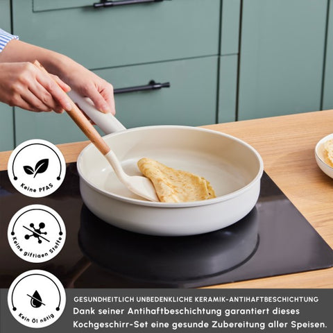Swiss Crystal Almond Cream İndüksiyon Tabanlı Sahan 4 Parça Set Swiss Crystal Almond Cream İndüksiyon Tabanlı Sahan 4 Parça Set